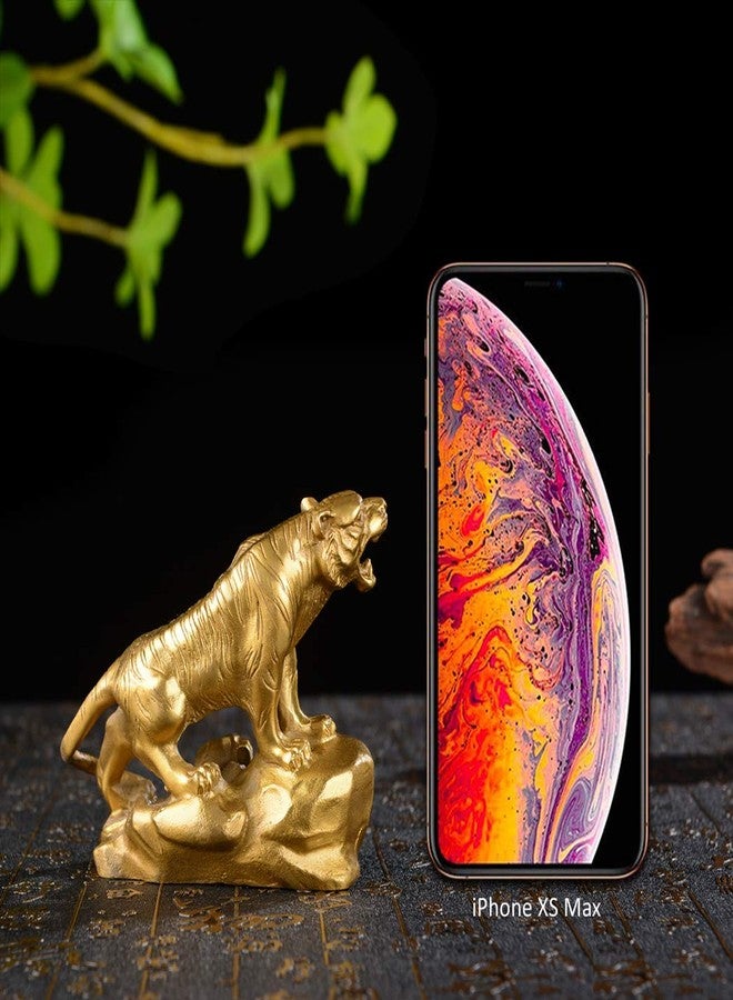 BRABUD Chinese Fengshui Handmade Brass Lucky Tiger Statues Attract Wealth Desktop Figurine Home Decor Housewarming Congratulatory Gift ZD047 - Image 3